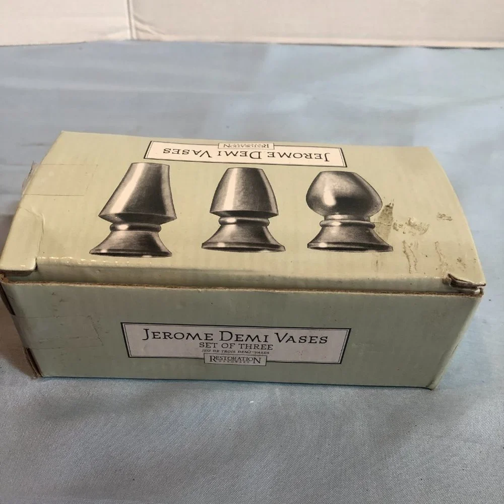 Restoration Hardware Jerome Demi Bud Vases Bronze Set #F26